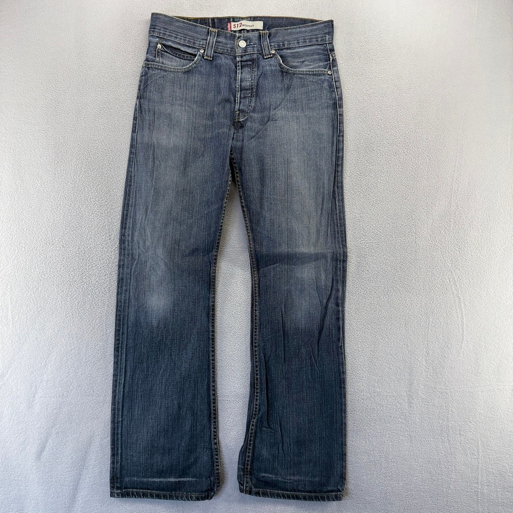 Vintage Levis Jeans Mens 32x34 Blue 512 Bootcut Denim Whisker Faded Baggy y2k